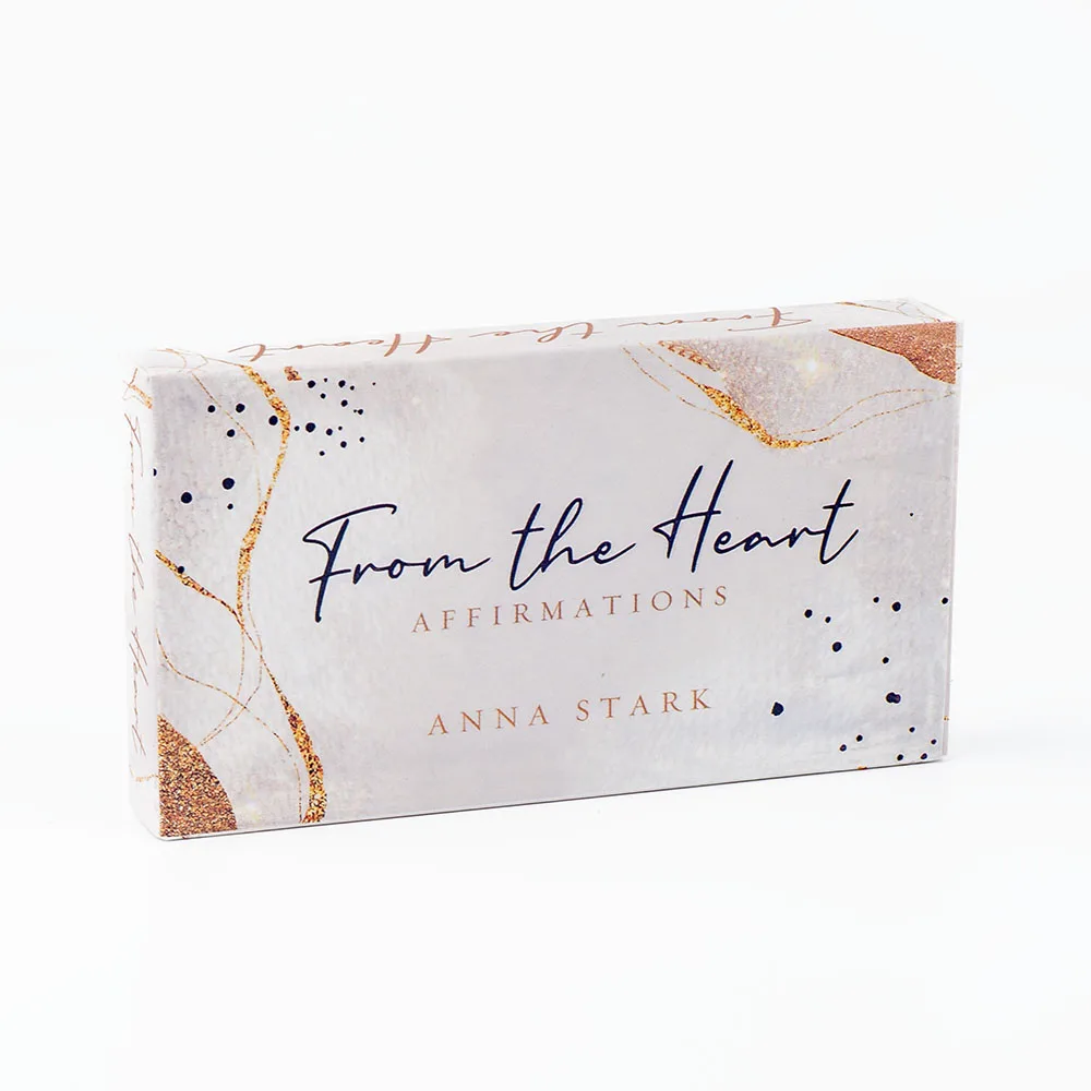 From The Heart 40-Card Affirmation 보드 게임, 당신의 심장 공간을 개방하고 긍정적인 사고 방식을 강화하기에 완벽한 11x6cm