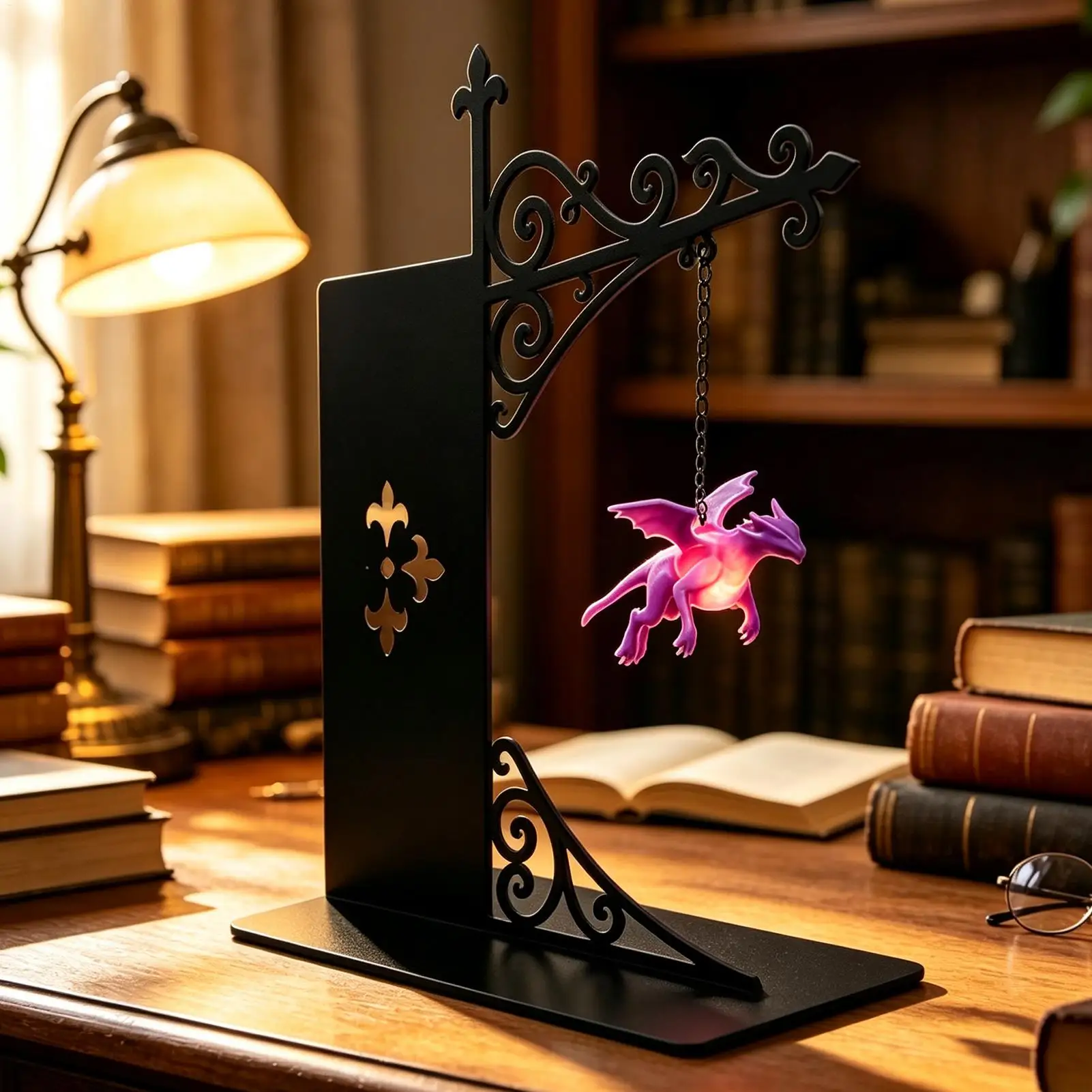 Unique Floating Dragon Bookshelf Lamp Flying Dragon Bookshelf Lights Ornament Enchanting Floating Dragon Night Light Home Decor