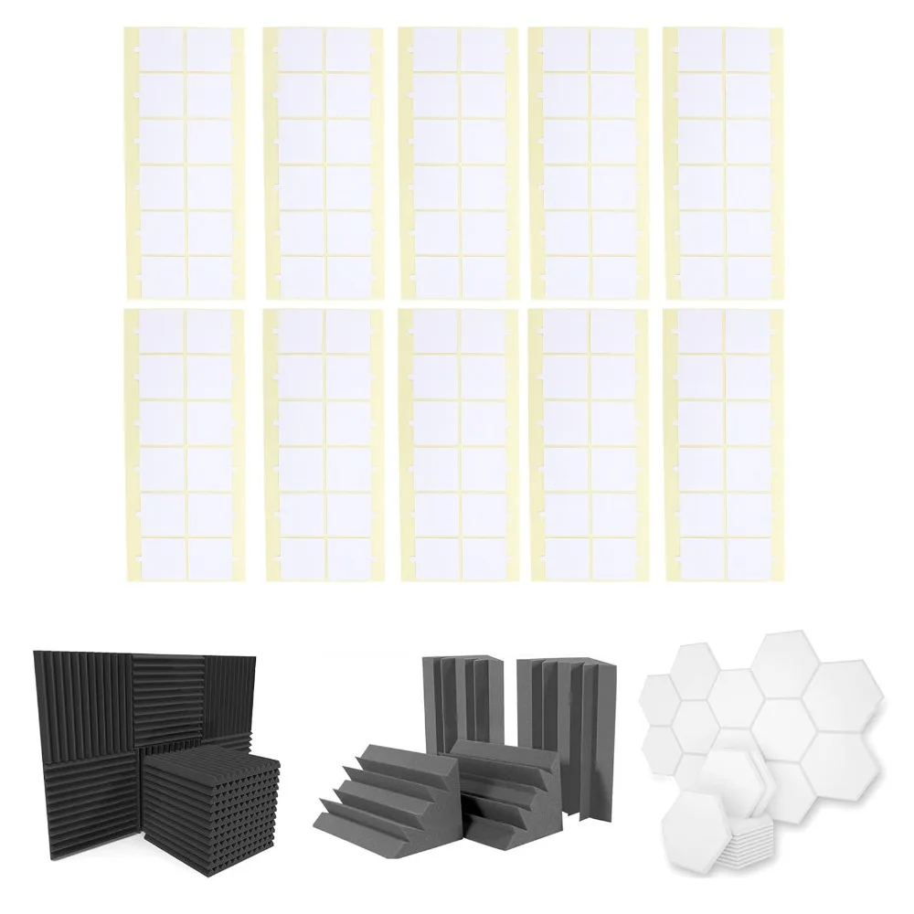 

10 комплектов двусторонних клейких квадратов 40x40x1 мм, прозрачная съемная акустическая звукоизоляционная монтажная лента из пеноматериала