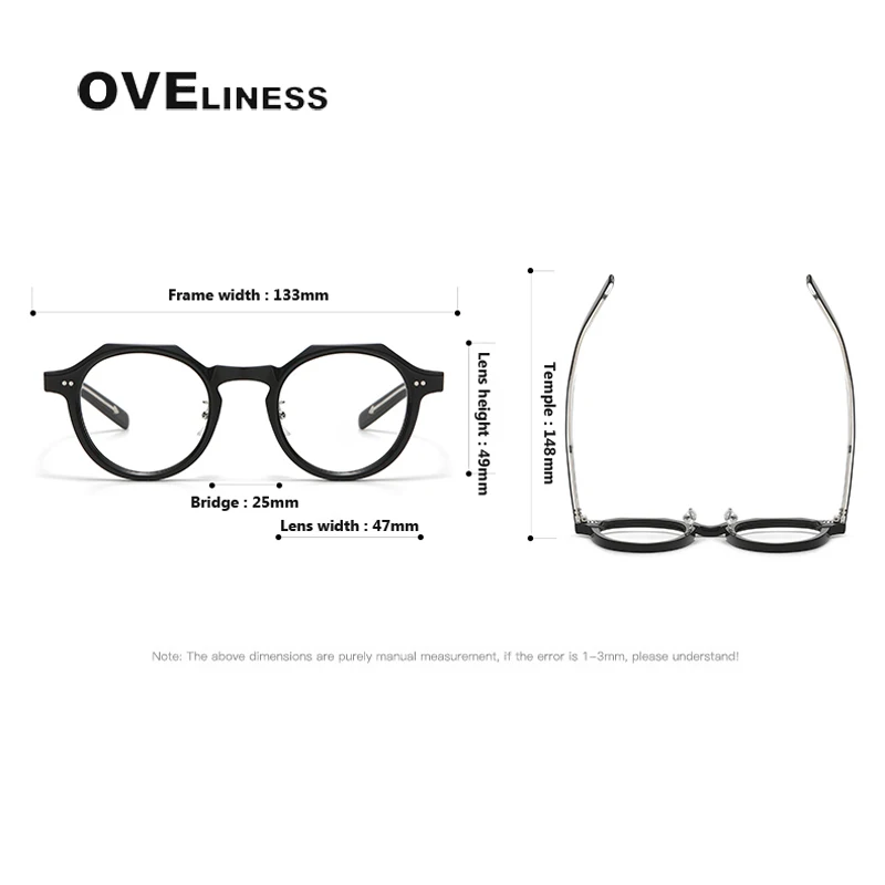 2024 Acetate Glasses Frame for Men women Retro Vintage Myopia Prescription Eyeglasses frames Women Optical Korean full Eyewear