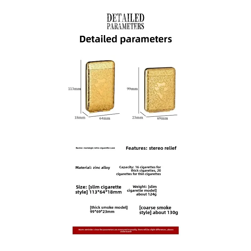 New retro Carving Metal 20 16 pack Cigarette case Sealed Waterproof large Capacity Portable Men Cigarette Box Smoking Accessory view 2