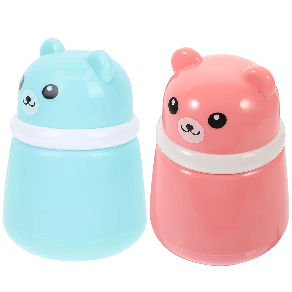 2 Pcs Baby Puff Box Powder Case Body Talcum Holders Makeup Travel Dispenser Jar Synthetic Sponge Toddler