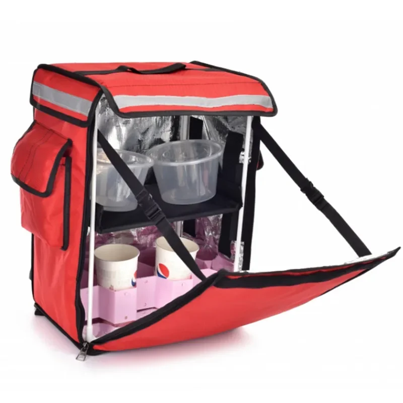 42L insulation bag pizza takeaway ice pack lunch cake refrigerated travel cooler box double shoulder handbag waterproof suitcase