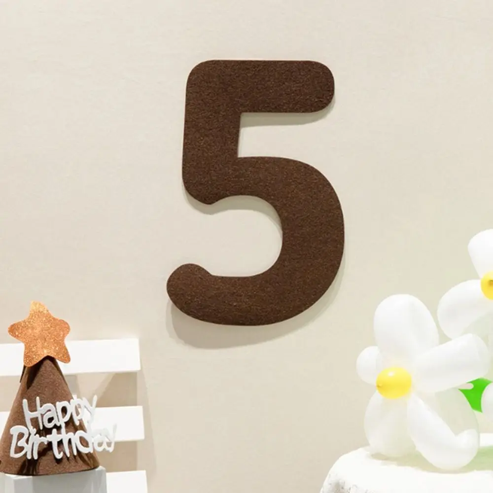 Happy Birthday Felt Birthday Banner Felt Digital Shower Hanging Flag Garland Pull Flags Photo Booth Props Bunting Banner