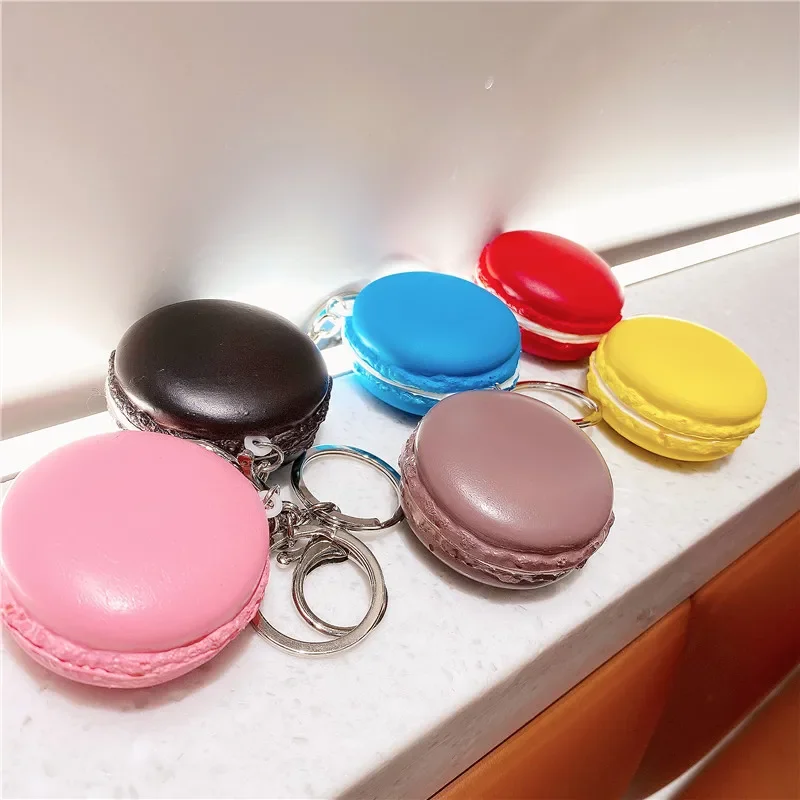 New Creative Macaron Key Chain Simulation Fashion Food Macaron Model Lovers Trend Dim Sum Car Bag Mobile Phone Pendant Gift