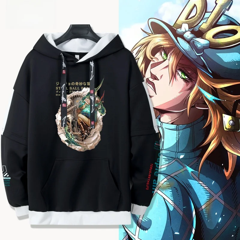 

Худи Jojo's Adventure свободного кроя, демисезонное, длинное, удобное, повседневное, из полиэфирного волокна, для мужчин и женщин