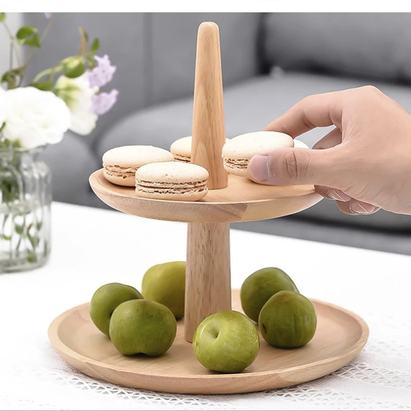 Nordic Wooden Cake Stand Kindergarten Dessert Display Modern Minimalist Home Fruit Candy Plate Birthday