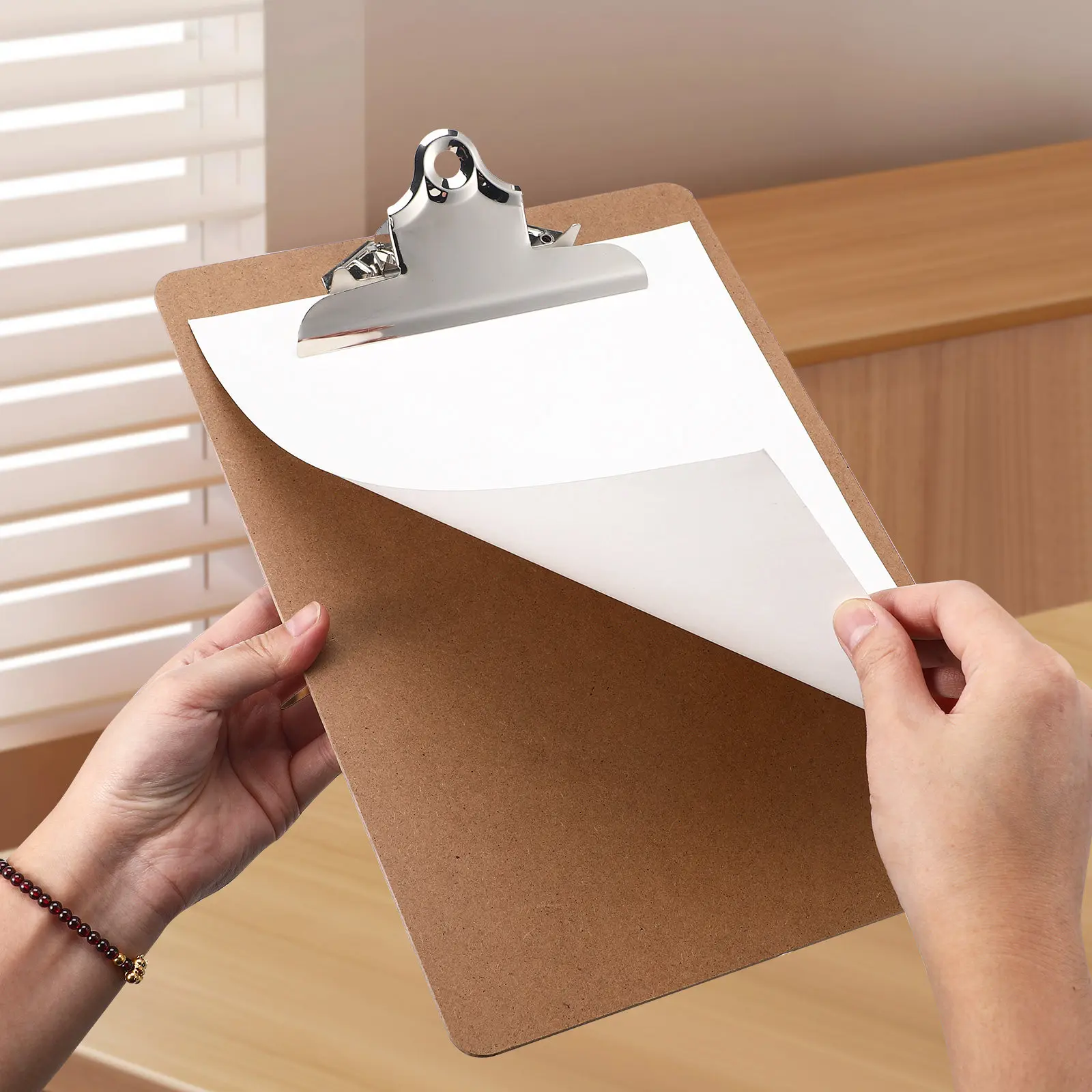 6Pcs Mdf Clipboards Letter Size Writing Support Board Office Document Clip Portable Clipboard Low Profile Hardboard for Sketch
