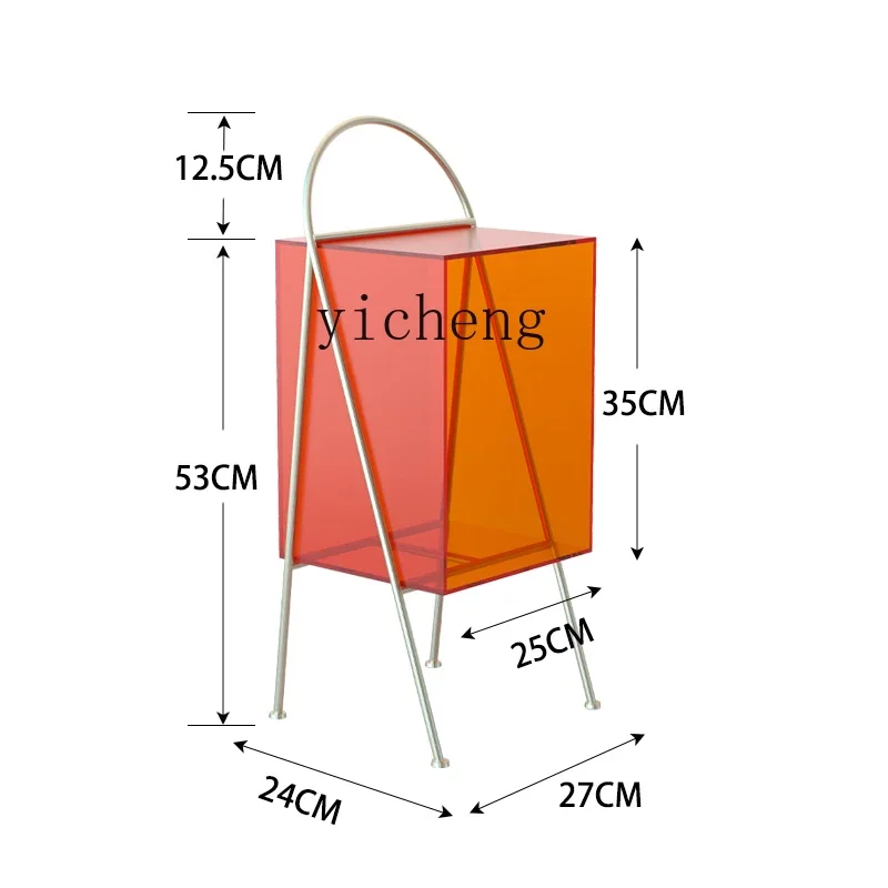 

ZC Creative Acrylic Movable Floor Storage Rack Simple Side Table Art Magazine Storage Bookcase