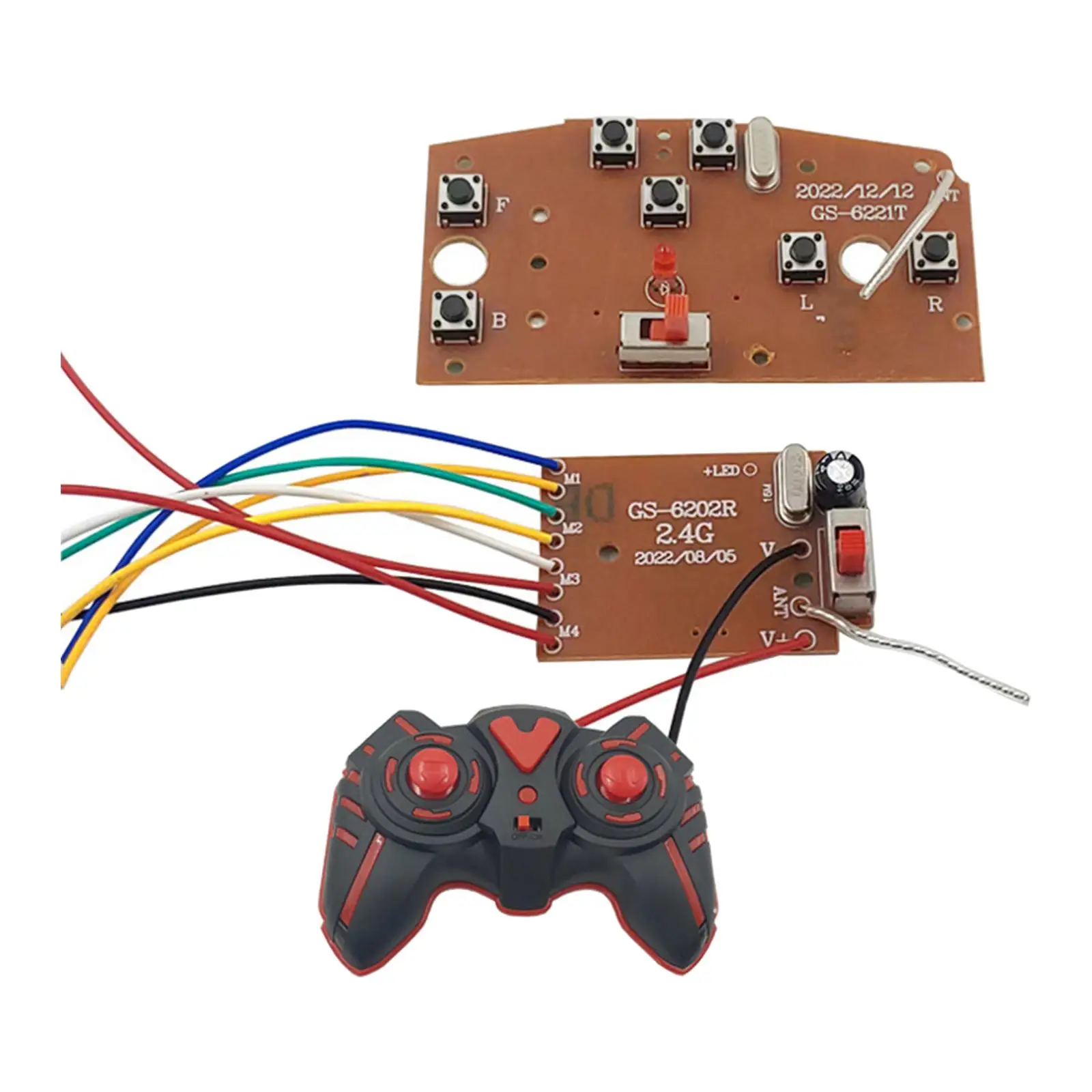 Circuit PCB Transmitter and Receiver Board with RC Remote Control 7CH for RC Car Trucks Crawler Model DIY Accs