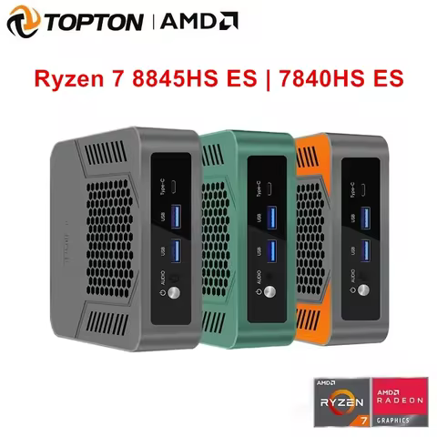 Topton Solid Office Mini PC AMD Ryzen 9 6900HX R7 7840HS 6800H ES USB4.0 Dual LAN 2xDDR5 Windows 11 Pro Nuc Gamer Computer WiFi6