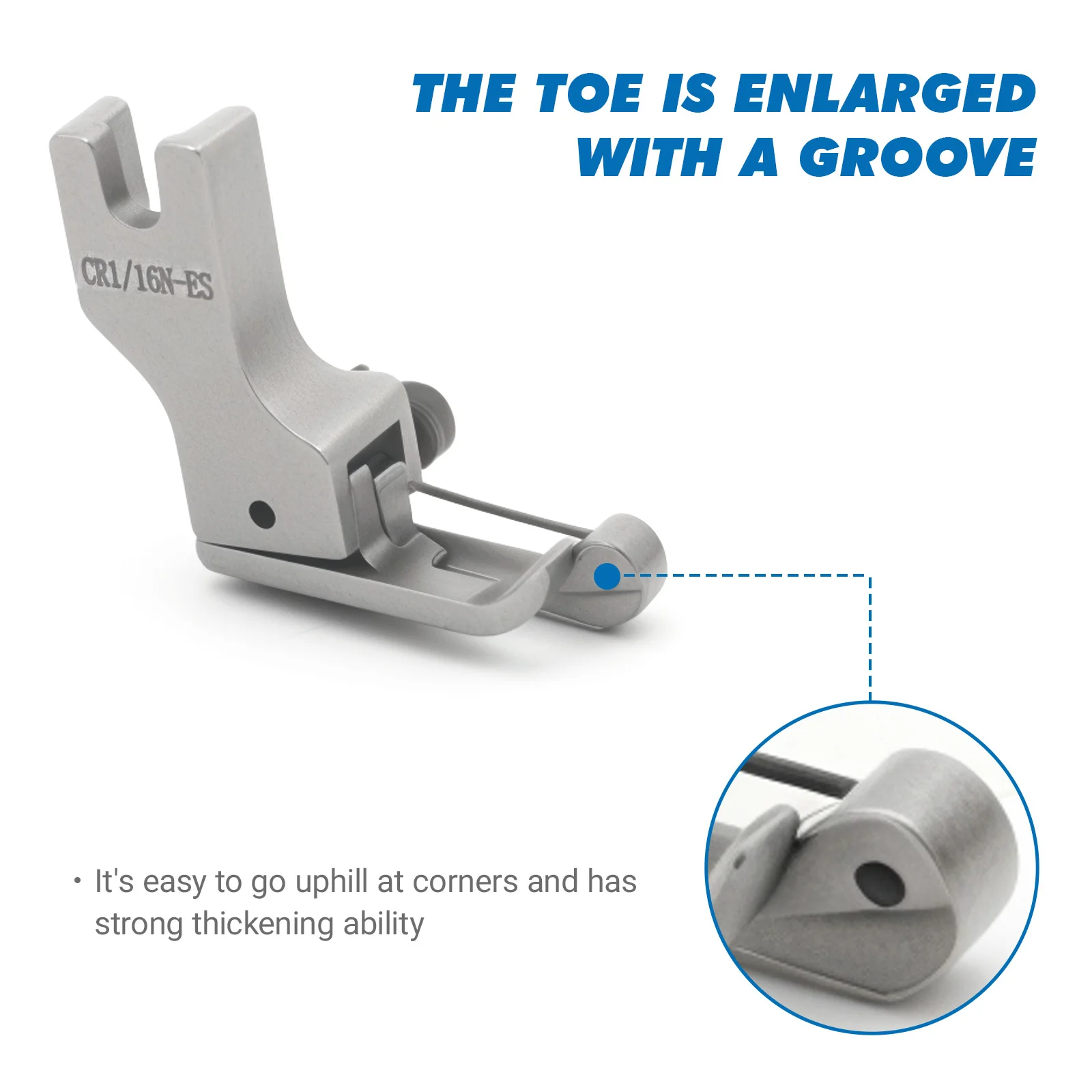 Left Right Compensating Presser Foot With Spring (1/16