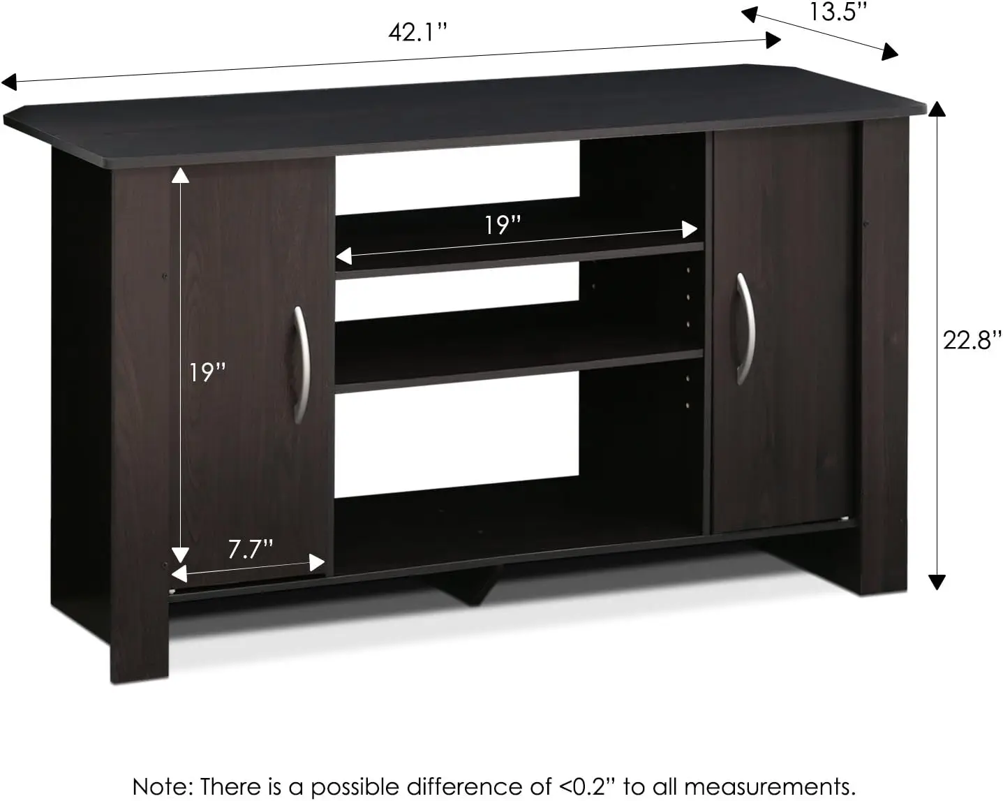 Furinno Econ TV Stand Entertainment Center, Espresso