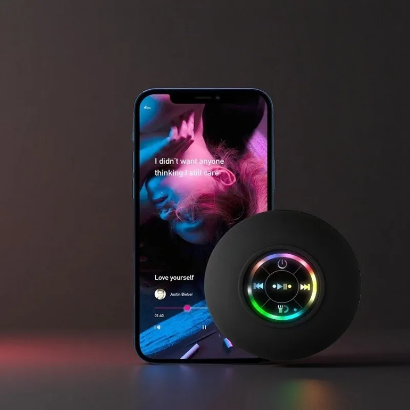 Large Suction Cup Waterproof Bluetooth Speaker LED Light Emitting Waterproof Bathroom Bluetooth Portable Bluetooth Speaker