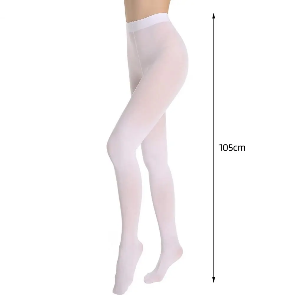 Semi Opaque Footed Tights for Women Solid Colored High Elastic Run Resistant Control Top Soft Pantyhose Tights Stockings