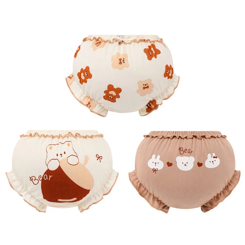 3 Piece/Lot Baby 100%Cotton Panties Children Shorts Girl Infant Newborn Cute Cartoon Underpants For 6-24 Months Kids Soft Briefs