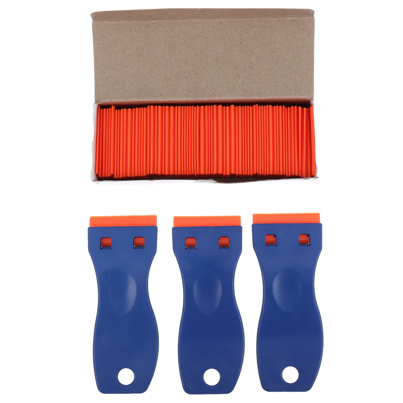 3 Pcs The Tools Window Stickers Floor Cleaning Scraper Caulk Razor Paint Label Glue 10x4x05cm Glass Tile Decals Blue