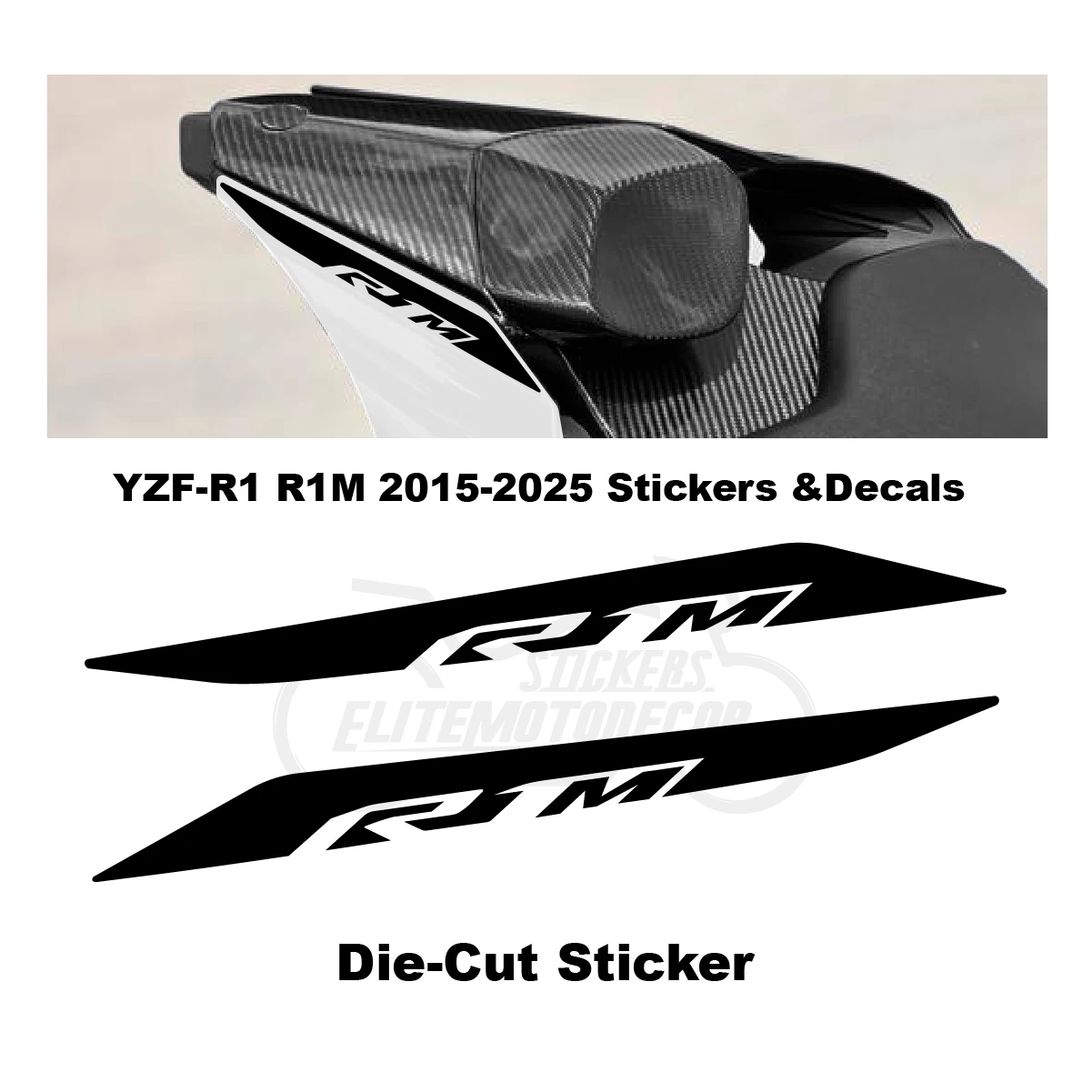 

R1M Наклейка на задний обтекатель, полая линия заднего сиденья 2015-2024 20, 22, 23, 24 25, все логотипы для YAMAHA YZFR1 YZF-R1 R1M YZF1000