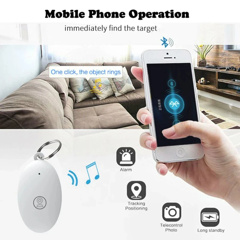 Bluetooth Tracking Anti Loss Locator Oval Shaped Intelligent Two-way Alarm For Mobile Phones Item Locator Tracking Device