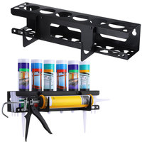 Caulk Tube Holder Metal Grease Tube Rack Wall Mounted Sealant Organizer Hand Caulking Tube Rack Caulking Tool Organizer Holds 6