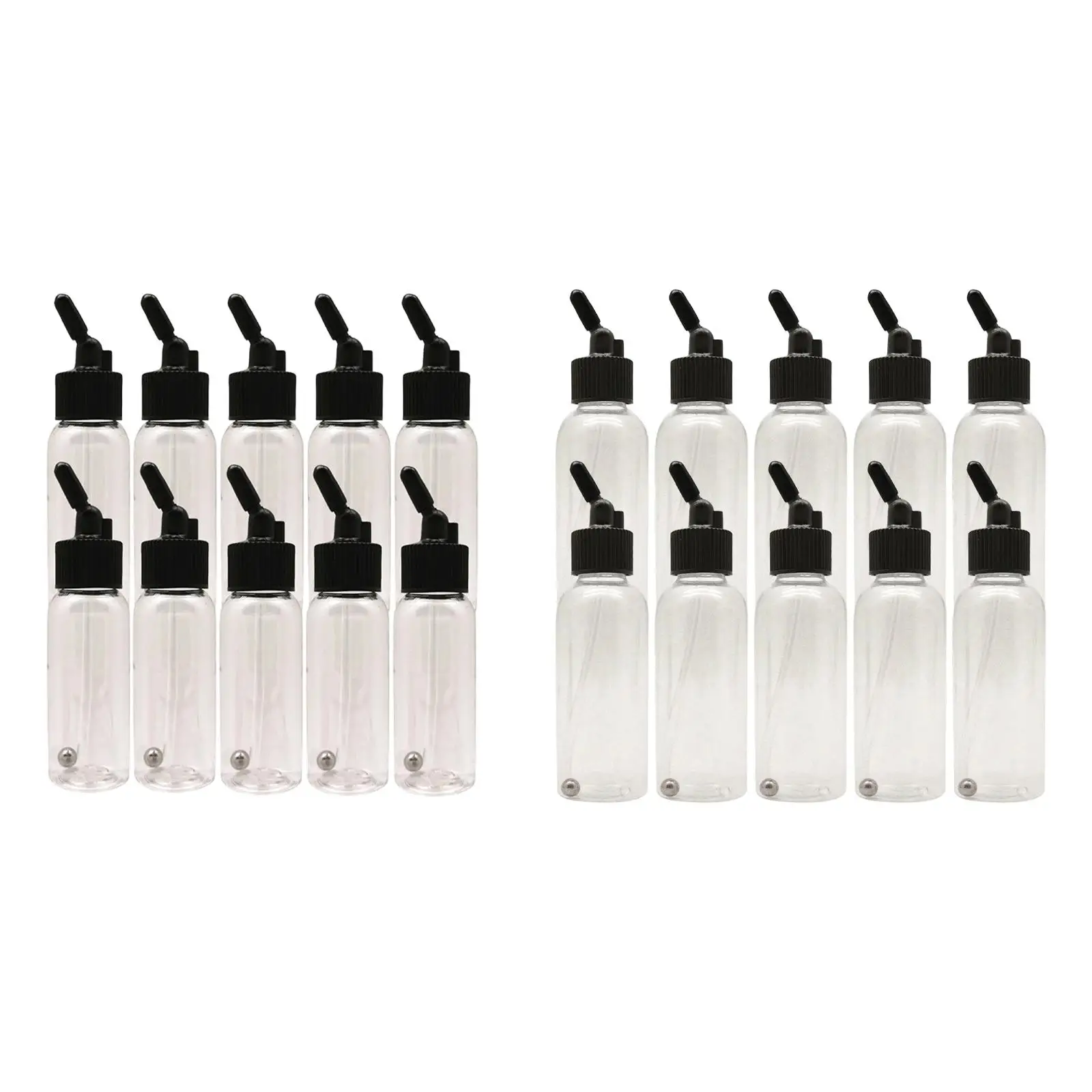 

10 Pieces Airbrush Paint Bottles Accessory with 30° Angle with Sealing Plugs