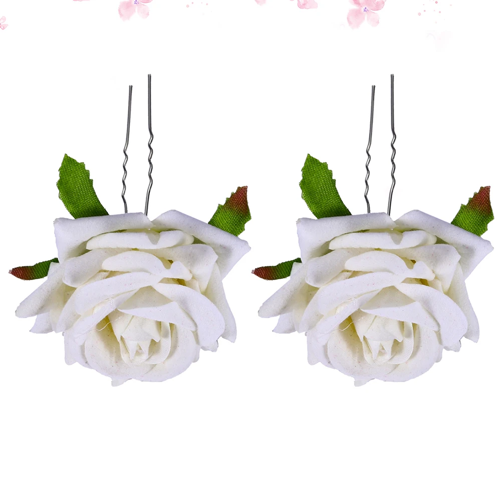 4Pcs Simulation Rose Design Hairpin Exquisite Unique Gift for Bride Women Special Occasions