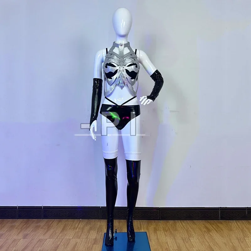 パンクスタイルゴーゴーダンス衣装セクシーなポールダンス服女性のハロウィンコスプレレイブ衣装 Dj Ds ステージクラブウェア XS7179