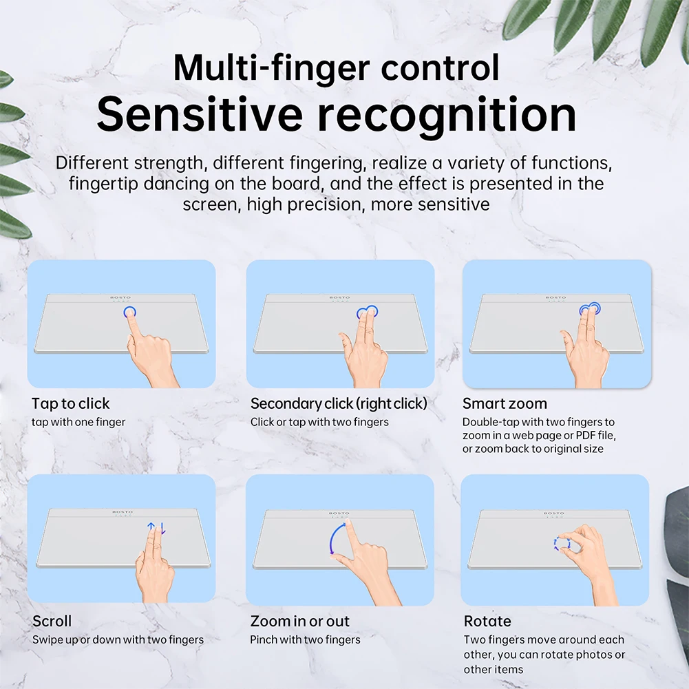 Bluetooth-compatibel touchpad Hoge precisie Haptische feedback USB-touchpad-muis Ergonomische trackpad-muis voor desktoplaptopgebruikers