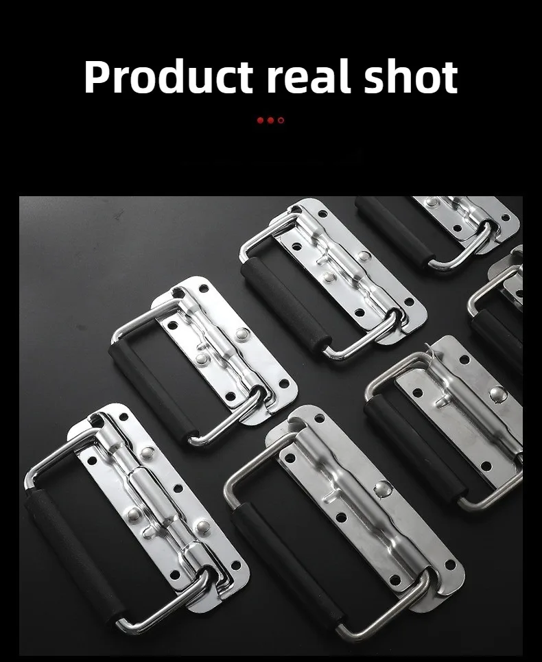 1 Stück Eisen/Stahl Federgriff für Gepäck, Klappbarer Griff für Werkzeugkasten, Beweglicher Ring für Industrieausrüstung und Schränke – Detail 10