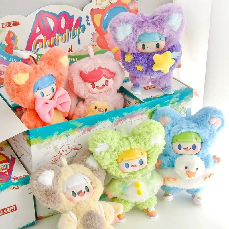 

Authentic Adou Colorful Life Vinyl Blind Box Vibrant Kawaii Figure Set Plush Doll Handmade Trendy Pendant Mystery Box Gift