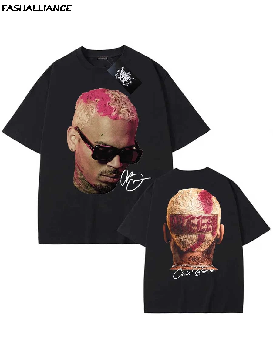كريس براون علامة تي شيرت بريزي بول XX جولة 2025 تي شيرت الرجال الهيب هوب قصيرة الأكمام تي شيرت الشارع الشهير المشجعين هدية CB29 #1