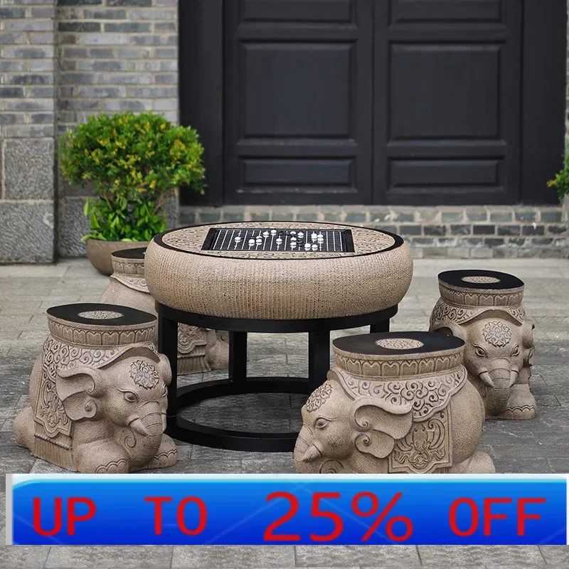 

LH открытый двор сад имитация камня стол и стул комбинированный балкон журнальный столик круглый стол табурет