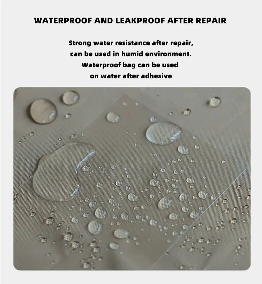 Wasserdichtes Reparaturband; Hochleistungs-Patch für Zelt, Schwimmbad, Luftmatratze, Schlauchboot; Stark haftendes Leckdichtungsband – Detail 2