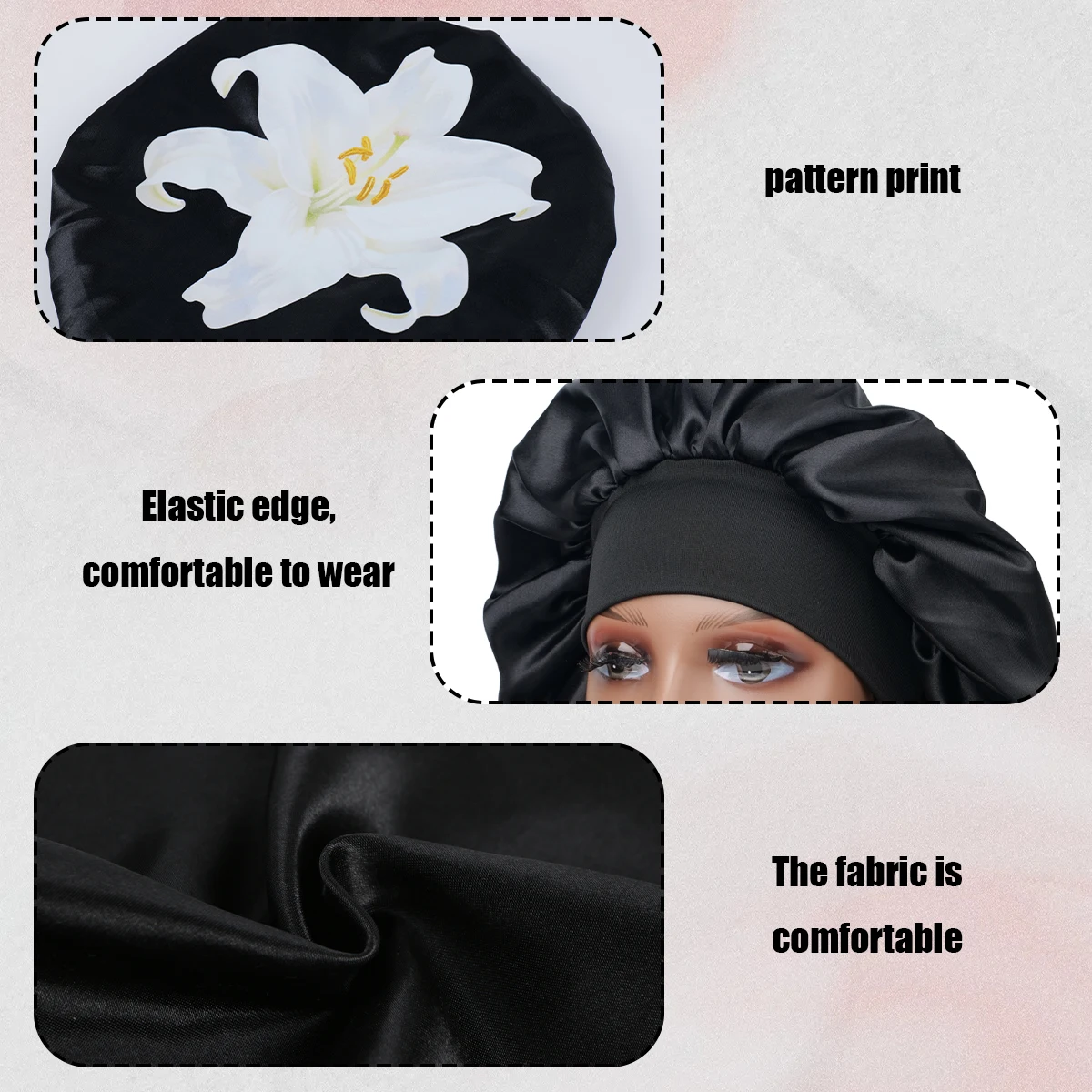 1PC Starry Night Print Single Layer Shower Cap & Sleeping Cap for Real Hair Wigs Protection Bonnet