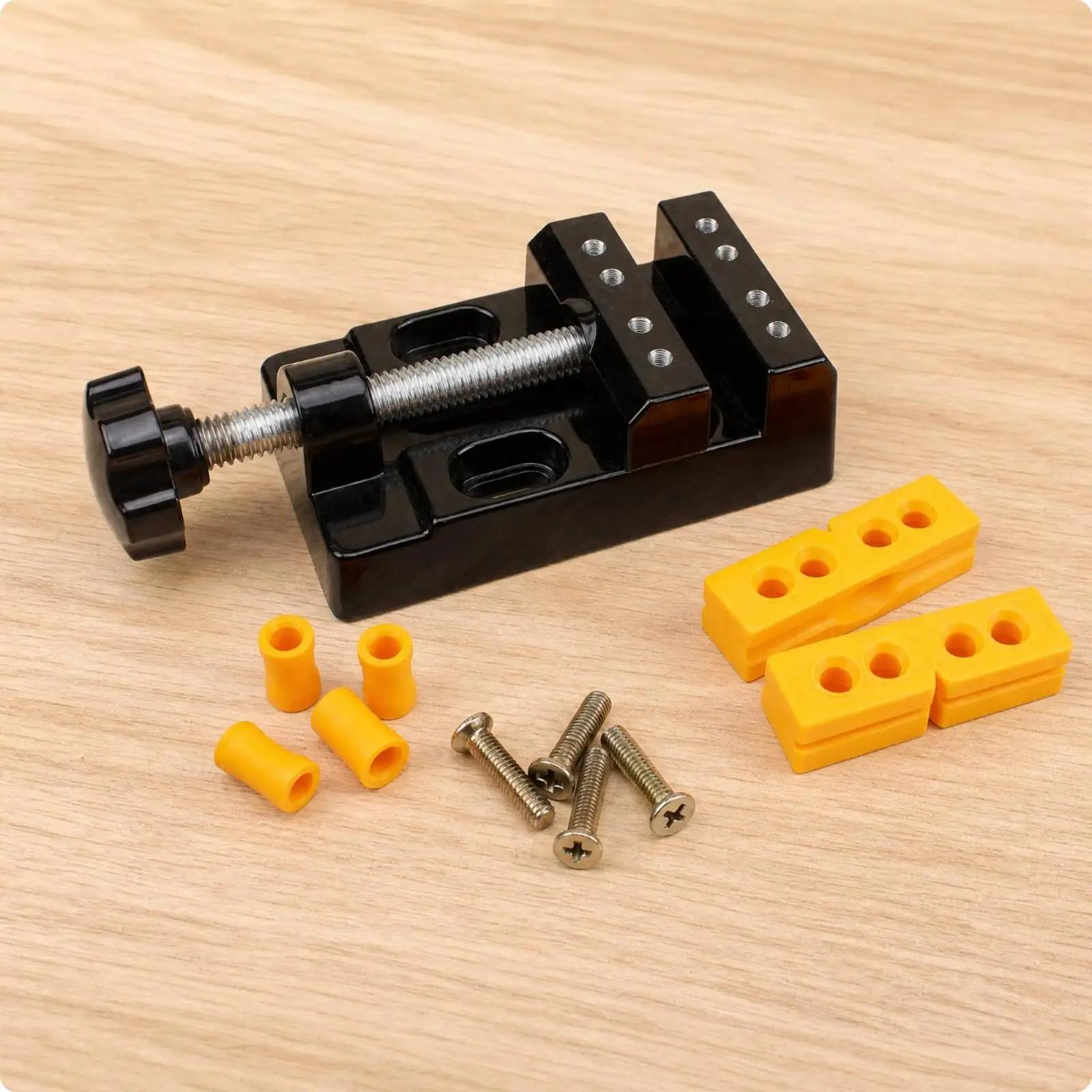 Miniature Aluminum-Alloy Bench Vise Compact Mini Flat-Jaw Bench Vise Lightweight Workholding Tool for DIY Hobbyists, Hobby