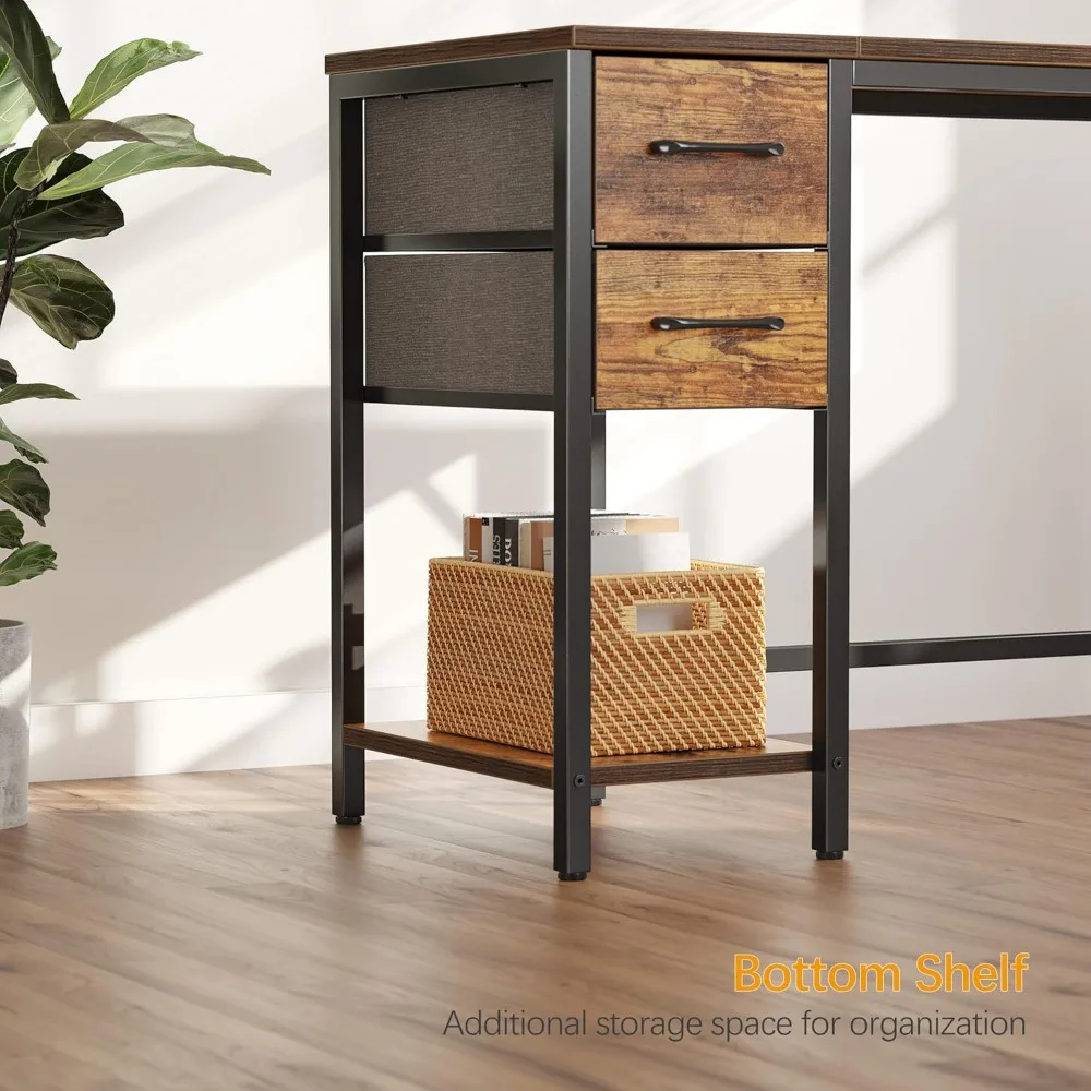 Scrivania moderna e semplice da 40 pollici con cassetti per l'home office, tavolino da studio in finitura marrone rustico