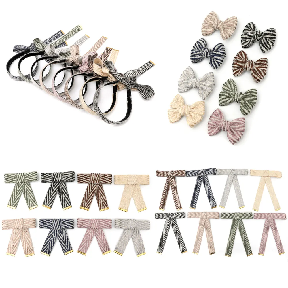 

Fashion New Women Cashmere stripe Hair Accessories herring bone Hairband Knot British Style Striped Fabric Headband Girls