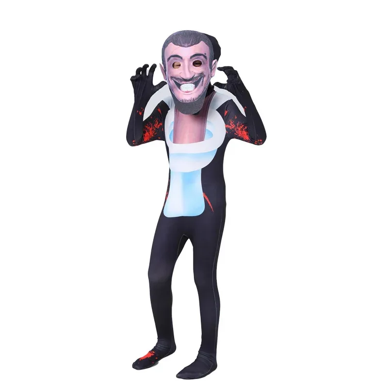 Kostum Halloween 2025 yiyi Game Skibidi Toilet Cameraman Kamera Speaker TV Toilet Man Anak Dewasa Headgear Jumpsuit