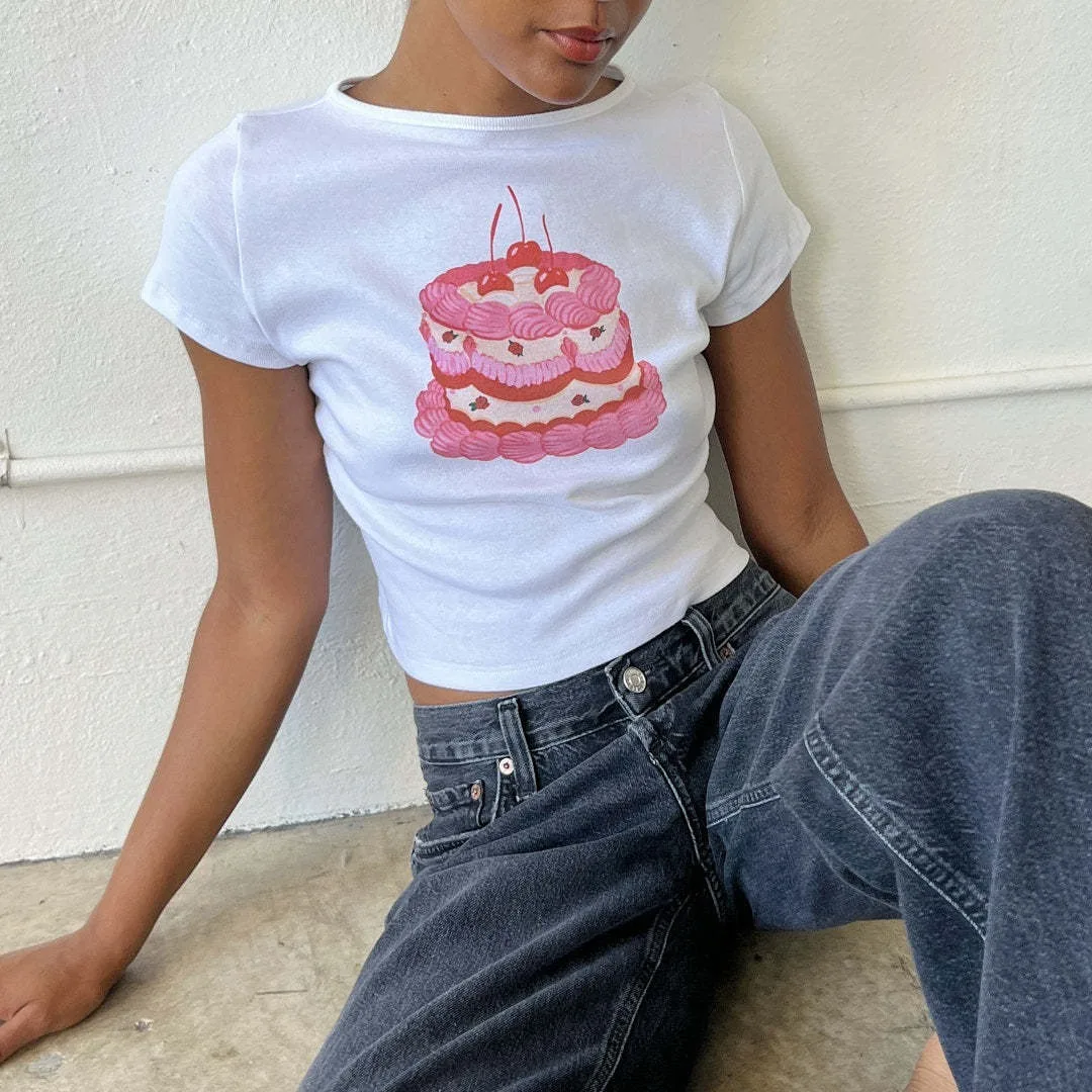 

Женская круглая футболка Spicy Girl Ne ort Sve Street Sle Slim Fit из полиэстера с геометрическим принтом Spring Faion для молодежи...