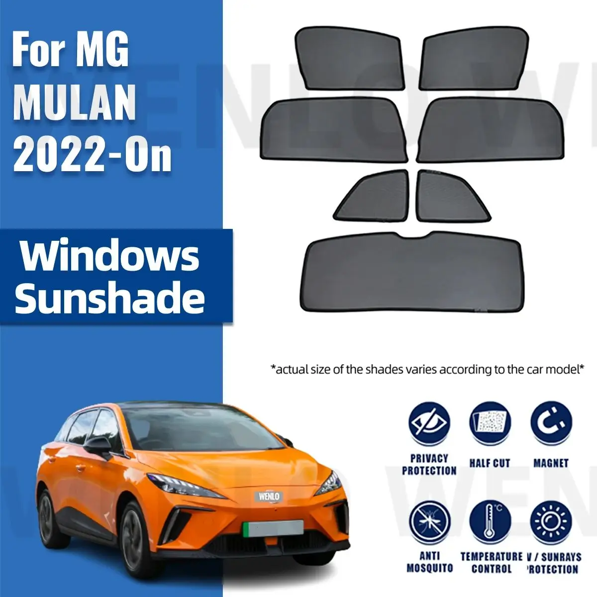 For MG MG4 Mulan MG 4 2022 2023 Car Sunshade Shield Magnetic Front Windshield Frame Curtain Rear Side Window Sun Shades Visor