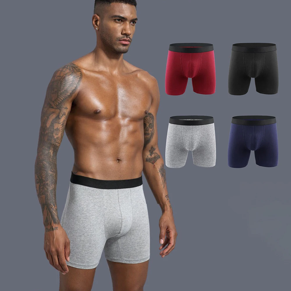 

Brand Boxer Shorts Men's Panties Homme Soild Color Underpants Boxershorts Underwear for Man Cotton 3D Fly Pouch Boxer Brief Soft