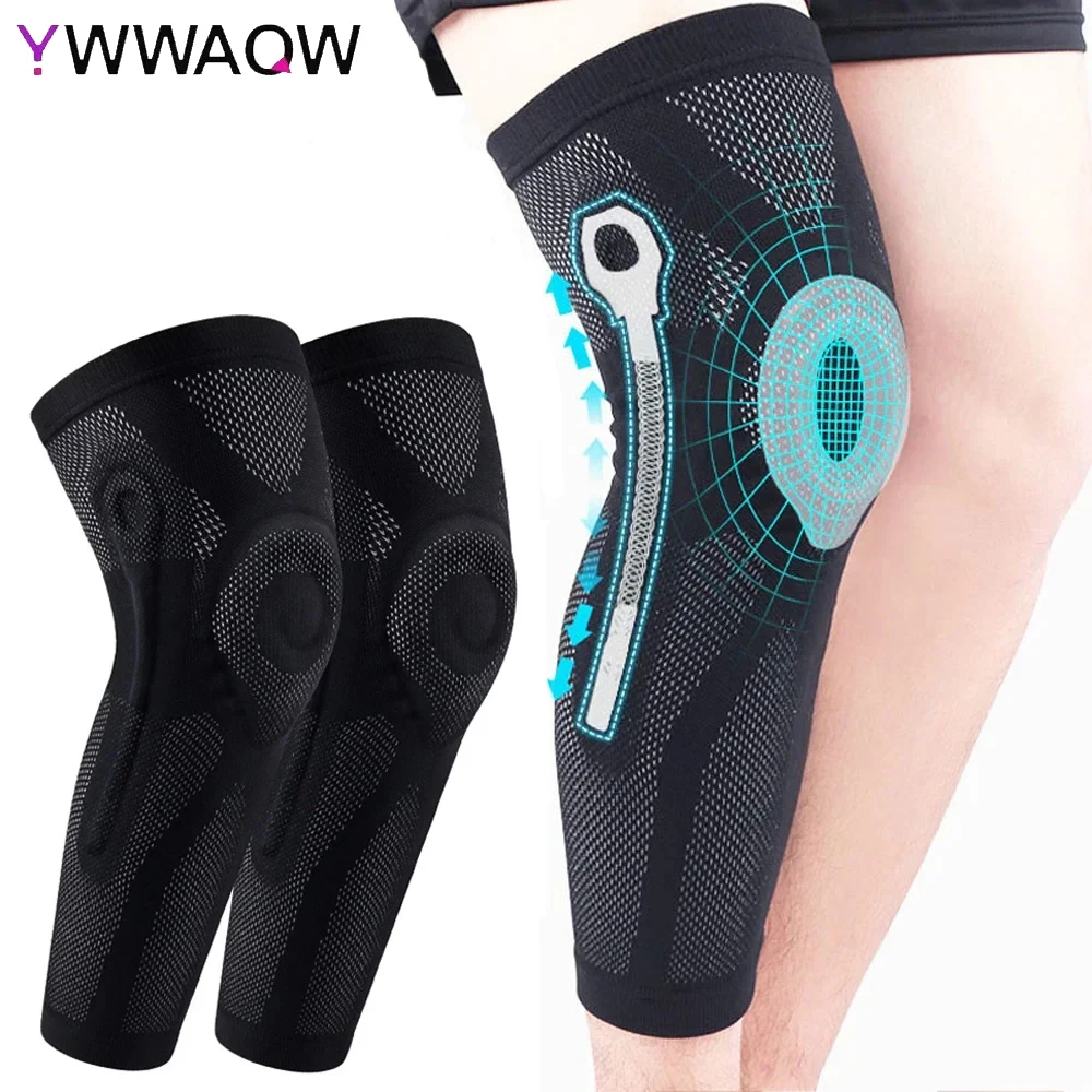 

1 Pcs Compression Knee Pads Support Lengthen Stripe Sport Sleeve Arthritis Joint Pain Protector Elastic Kneepad Brace