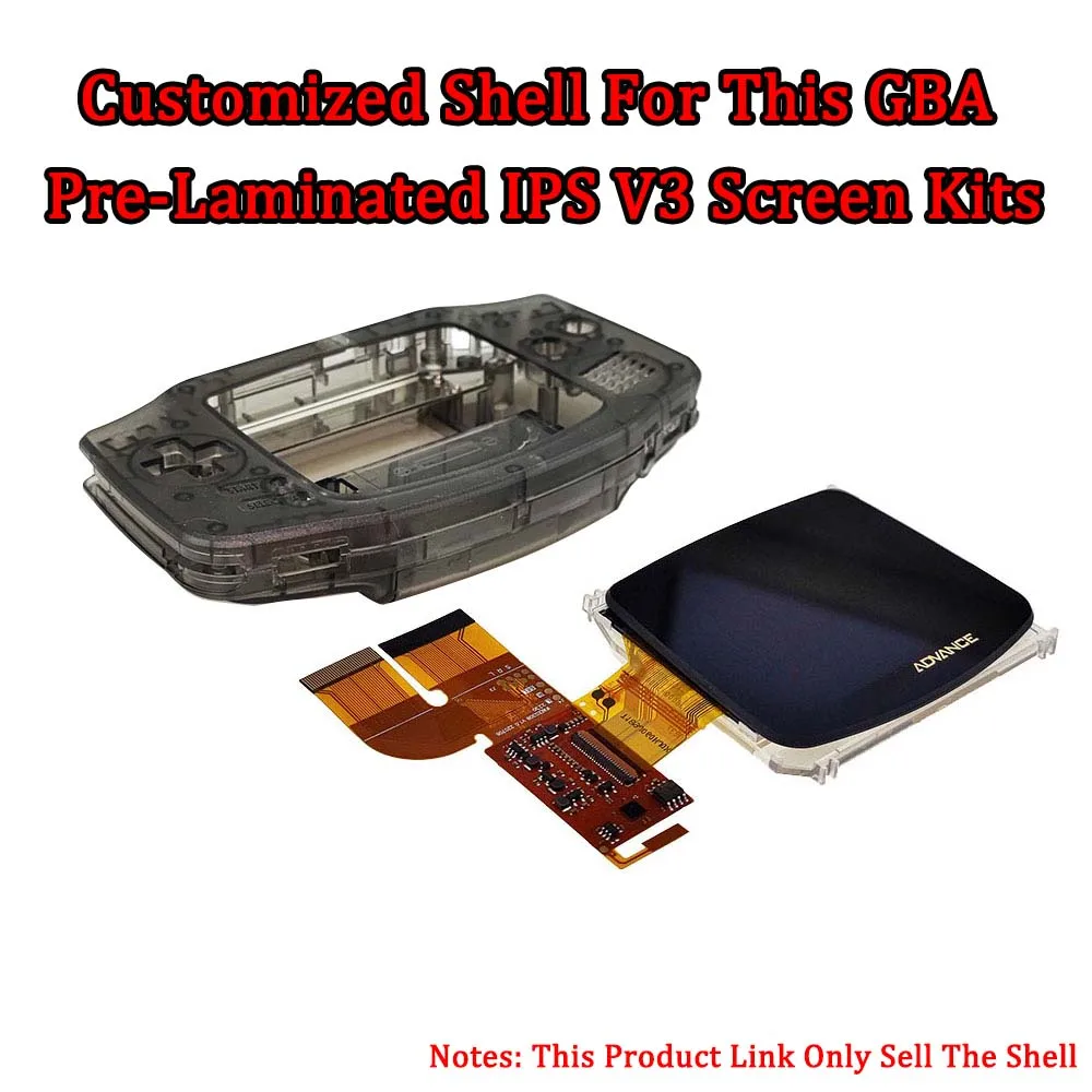 جودة عالية مخصصة IPS شل ﻿   من أجل GameBoy Advance GBA ذات سطوع عالي مصفح مسبقًا ﻿   مجموعات شاشة LCD IPS V3 IPS V4