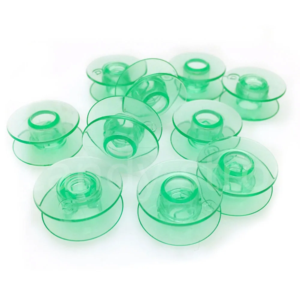 10 Ggreen Plastic Bobbins Will fit , HUSQVARNA VIKING Sewing Machines, Many Models AA7245