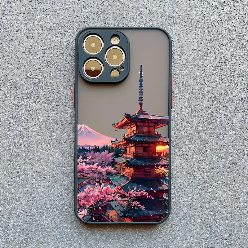 Japanische ästhetische Mount Fuji Handyhülle für iPhone 17 16 14 11 Pro Max 13 12 Pro Max Mini 16 15 Plus XS XR stoßfeste Abdeckung – Detail 5