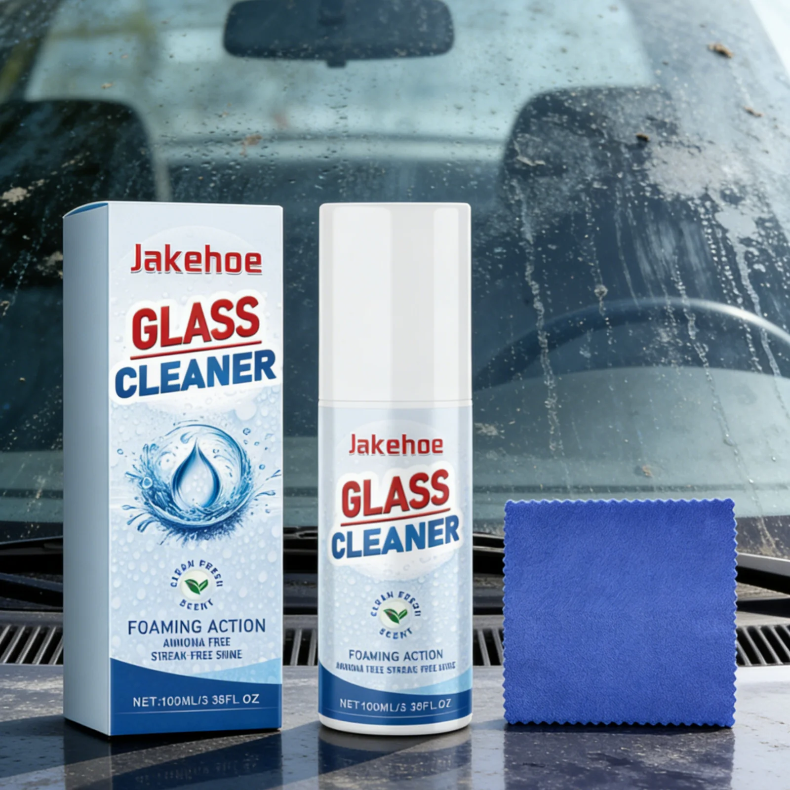 

Jakehoe Glass Cleaner Stubborn Stains Remover Degreaser Foaming Ammonia Free Household Multi Purpose Window Cleaning Spray 100ml