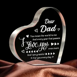 1 piece, birthday gift from daughter and son to father, transparent acrylic plaque, Valentine's Day, Christmas gift,