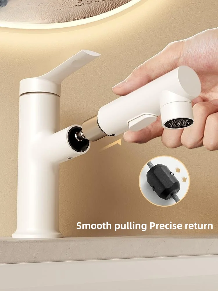 Imagem -03 - Torneira de Pia tipo Retrátil para Pias Água Quente e Fria Torneira Acessórios de Banheiro Torneiras de Bacia