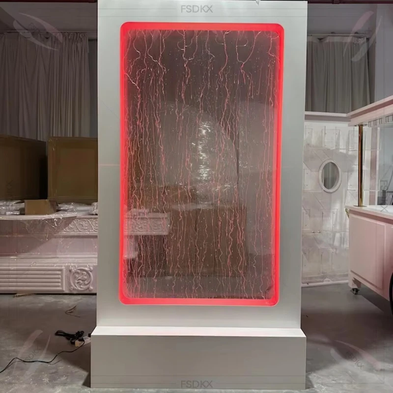 Hot Recommend RGB LED Light Waterfall Backdrop Welcome Entrance Sign Pet Indoor Water Fountain