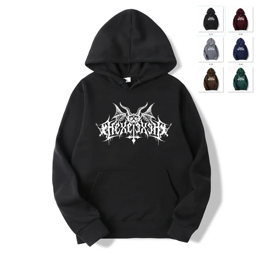

Men's Fashionable casual hooded sweatshirt with skull print Halloween men's and women's warm hooded sweatshirt pullover